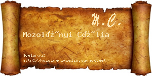 Mozolányi Célia névjegykártya